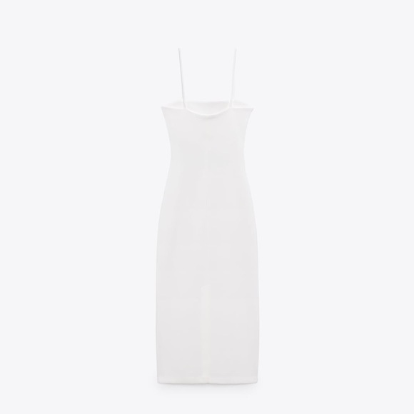 Zara Cut Out Midi Bodycon Shower Bridal Wedding Dress - Picture 10 of 12